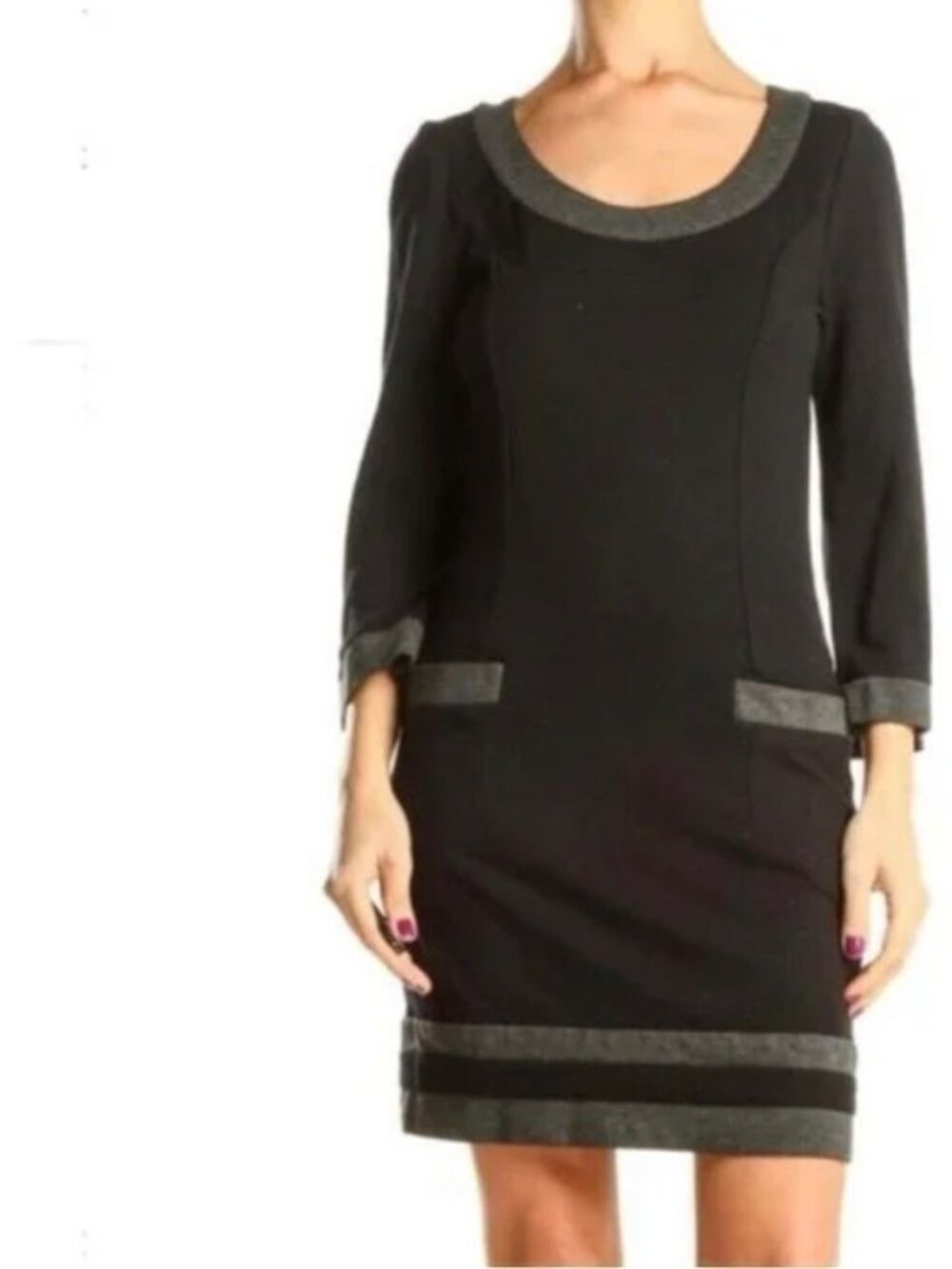 Boden Contrast Trim Ponte Dress (WL624) shift sheath